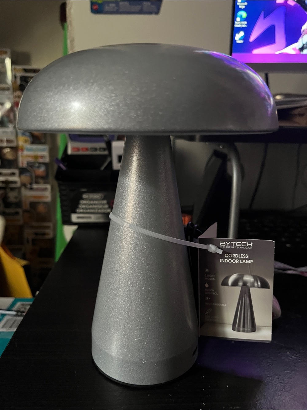 Cordless Indoor Table Lamp in Metallic Gray